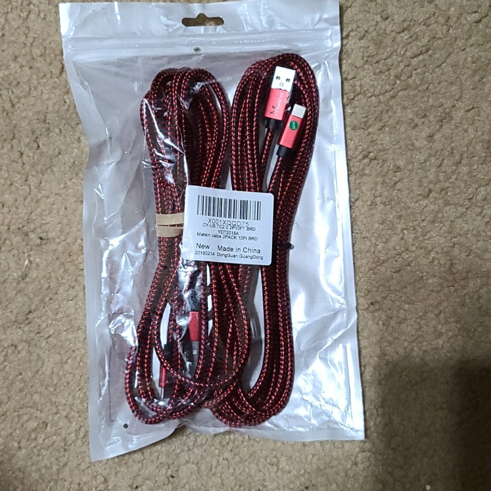 2 10ft charging cables